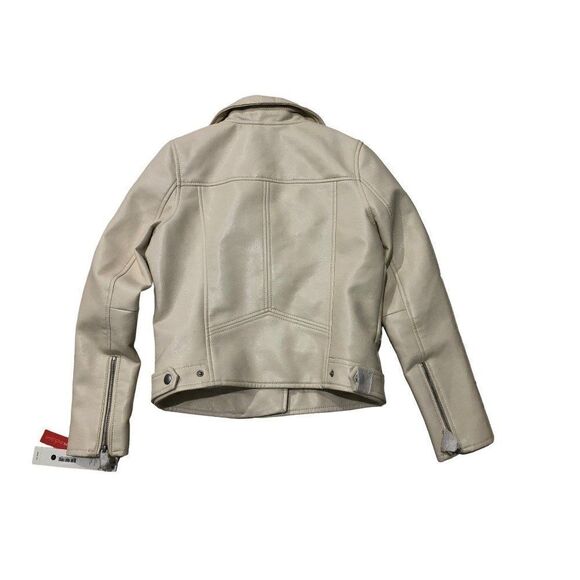 Aqua Girl Autumn Pu Faux Leather Motorcycle Zipper Jacket Girl's Size L - Picture 6 of 7